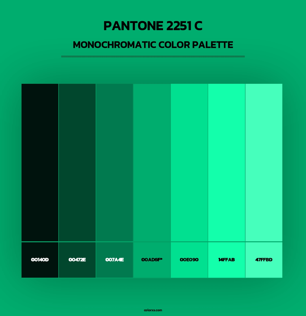 PANTONE 2251 C - Monochromatic Color Palette