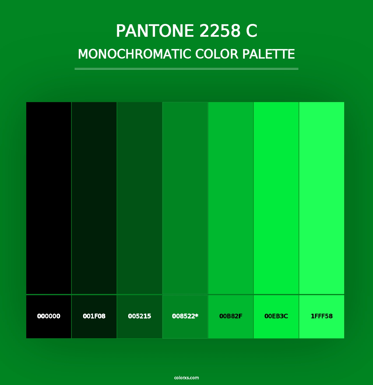 PANTONE 2258 C - Monochromatic Color Palette