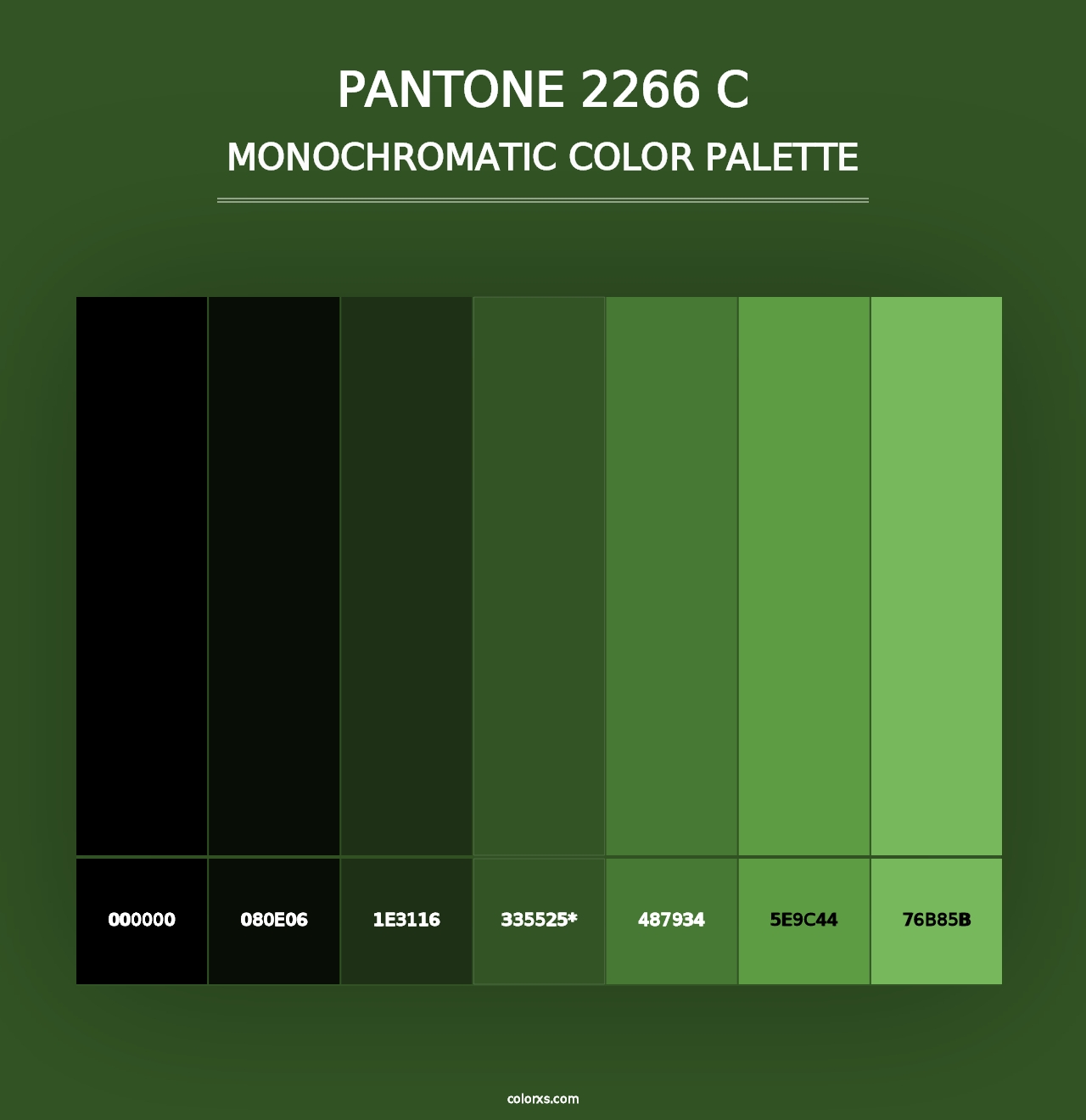 PANTONE 2266 C - Monochromatic Color Palette