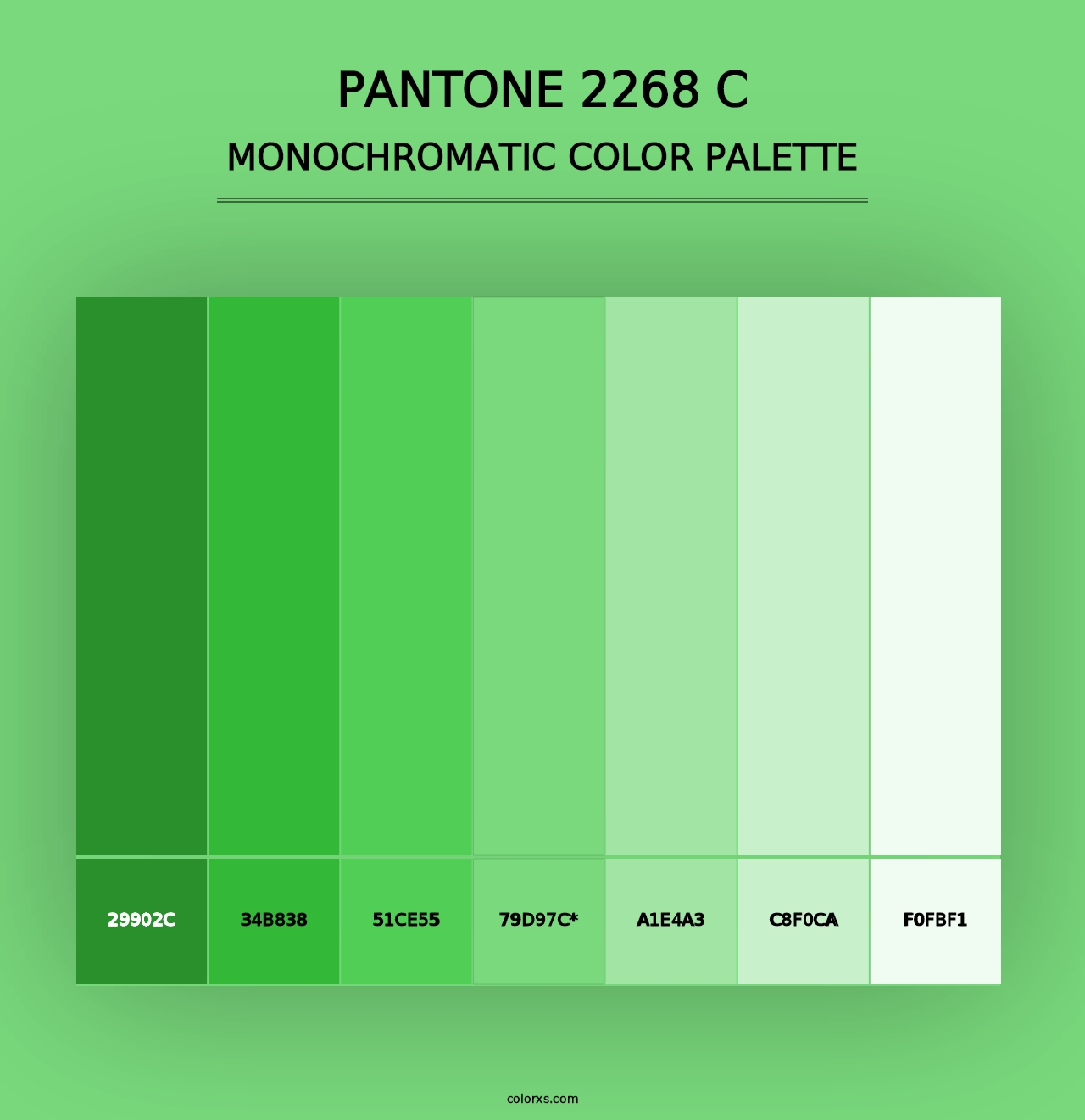 PANTONE 2268 C - Monochromatic Color Palette