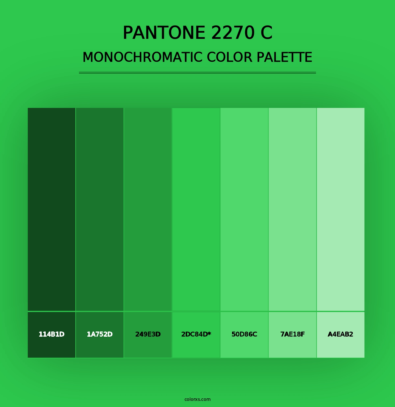 PANTONE 2270 C - Monochromatic Color Palette