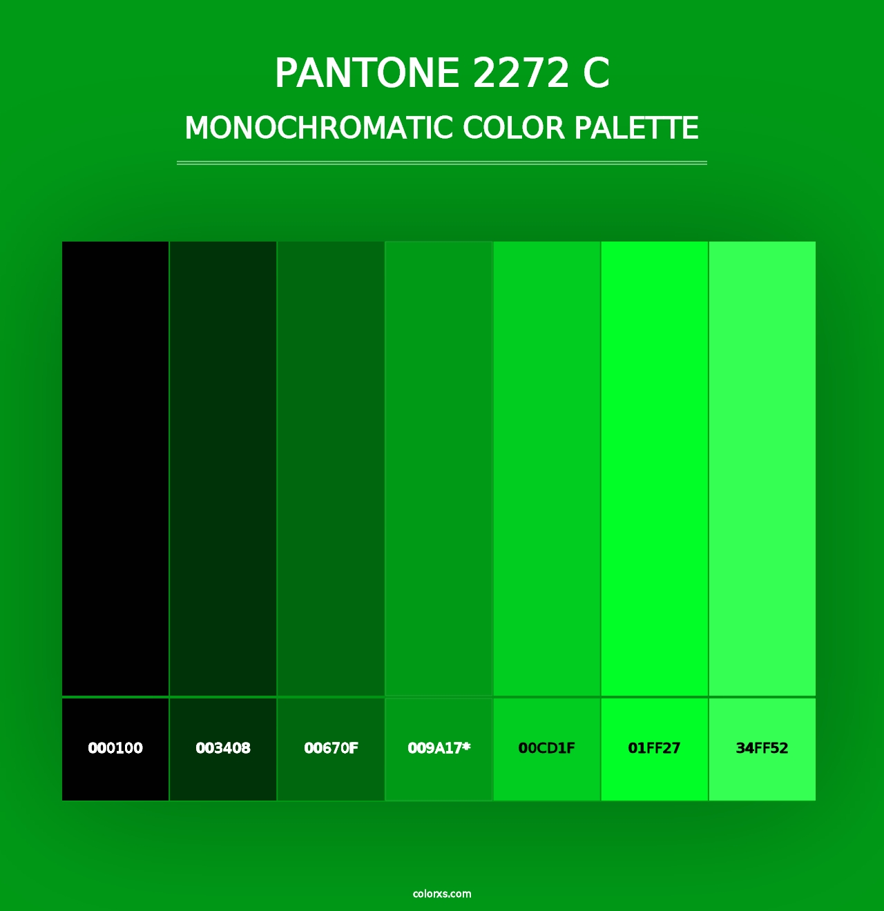 PANTONE 2272 C - Monochromatic Color Palette