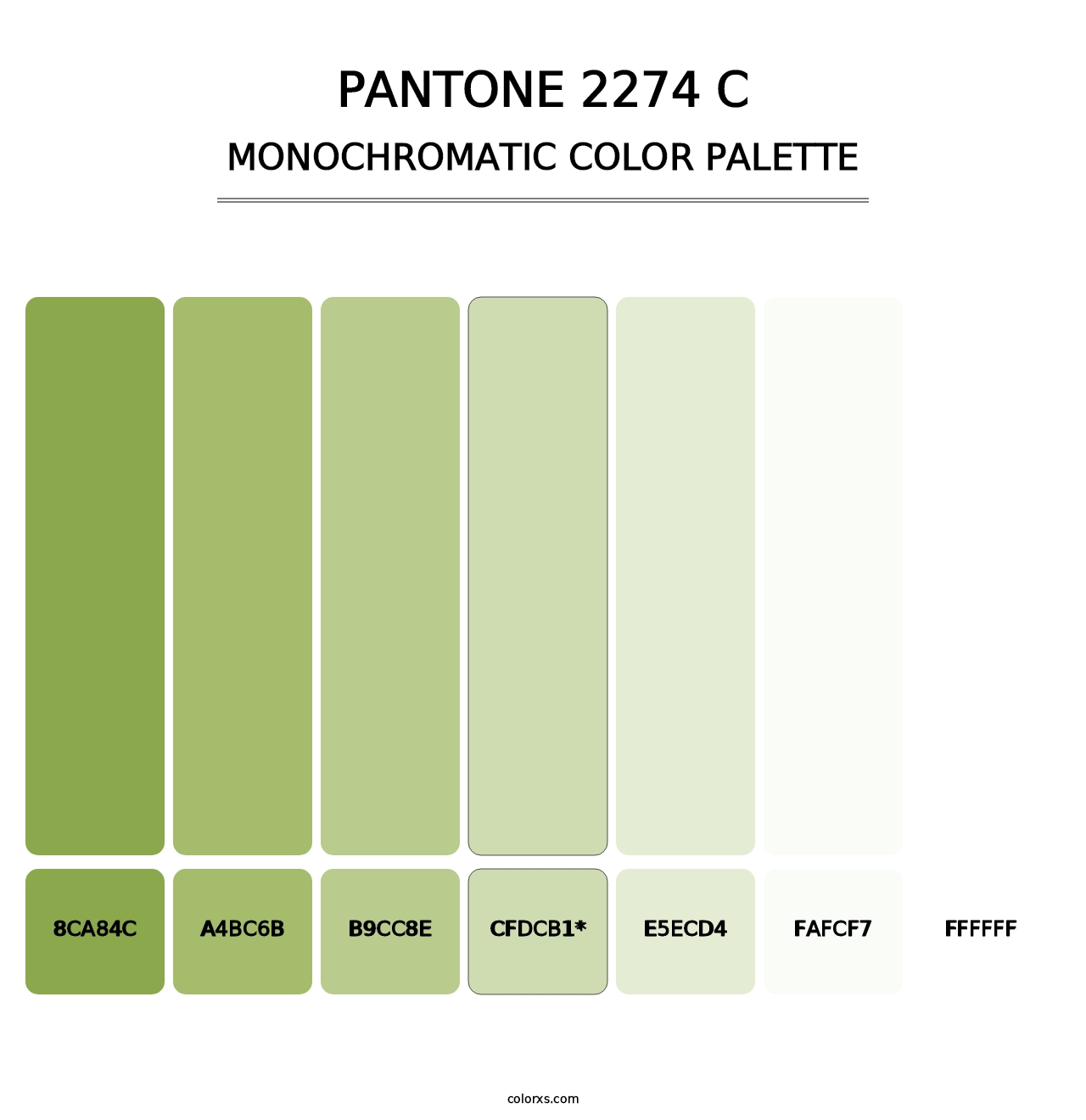 PANTONE 2274 C - Monochromatic Color Palette