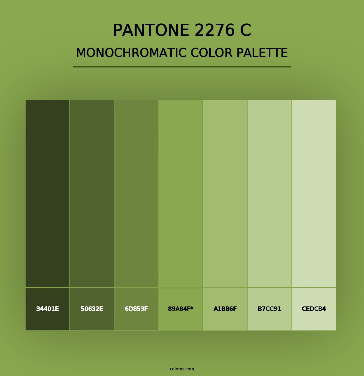 PANTONE 2276 C - Monochromatic Color Palette