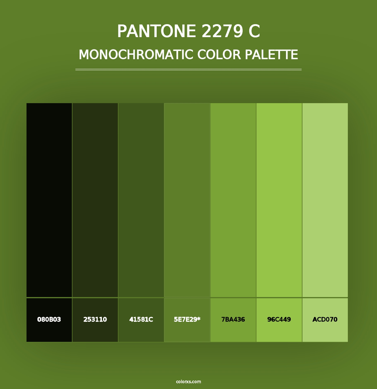 PANTONE 2279 C - Monochromatic Color Palette