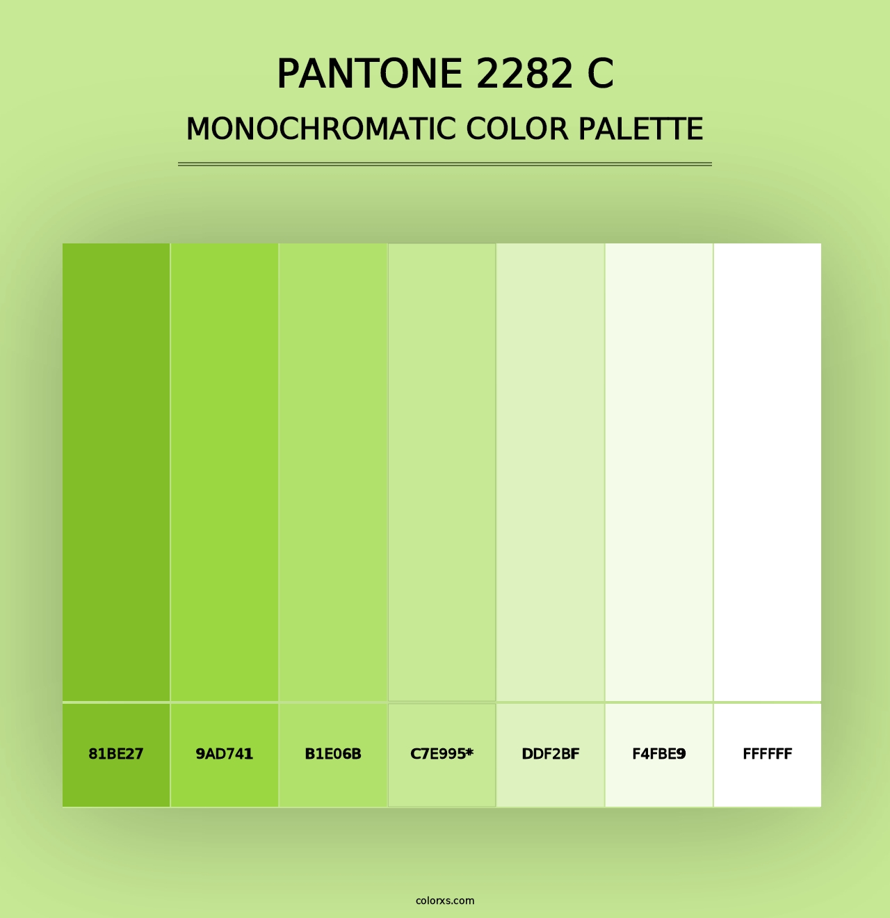 PANTONE 2282 C - Monochromatic Color Palette