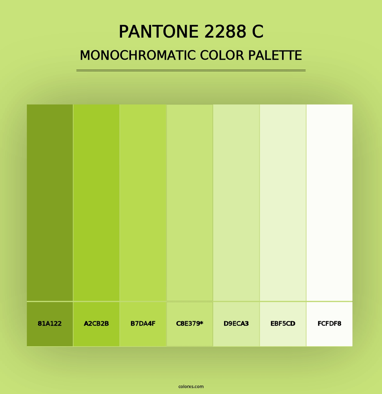 PANTONE 2288 C - Monochromatic Color Palette