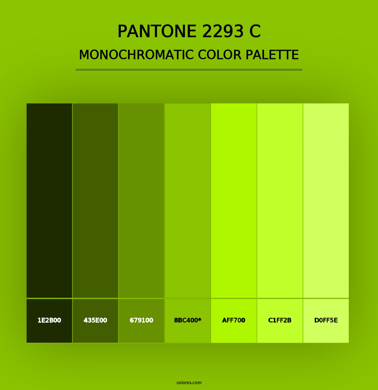 PANTONE 2293 C - Monochromatic Color Palette