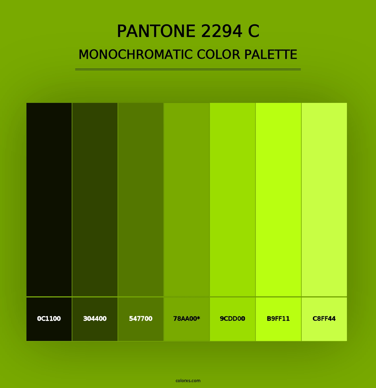 PANTONE 2294 C - Monochromatic Color Palette