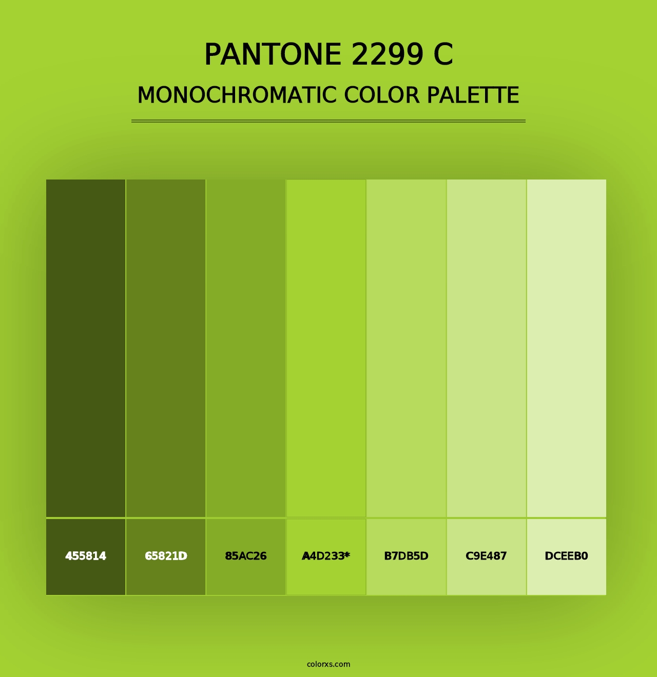 PANTONE 2299 C - Monochromatic Color Palette