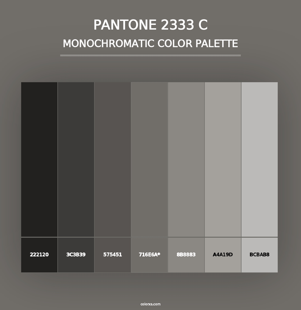 PANTONE 2333 C - Monochromatic Color Palette