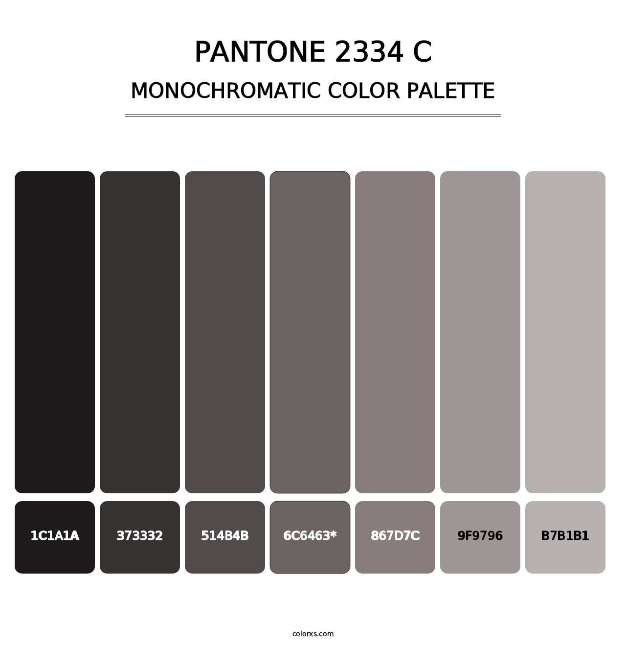 PANTONE 2334 C - Monochromatic Color Palette