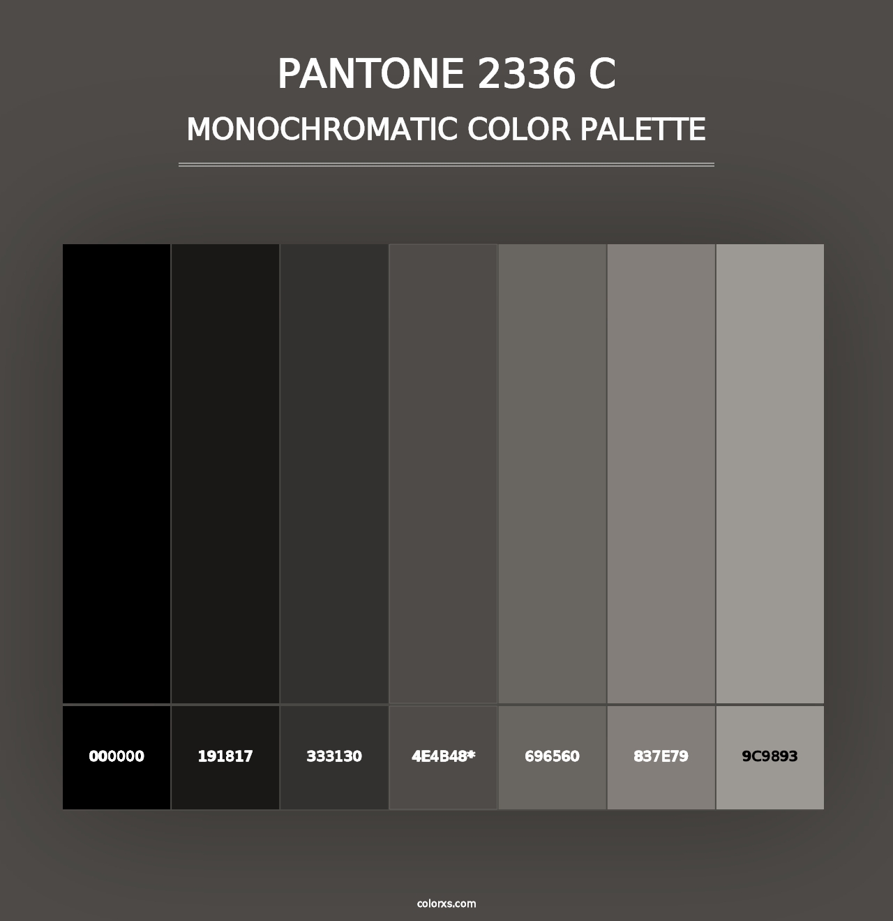 PANTONE 2336 C - Monochromatic Color Palette