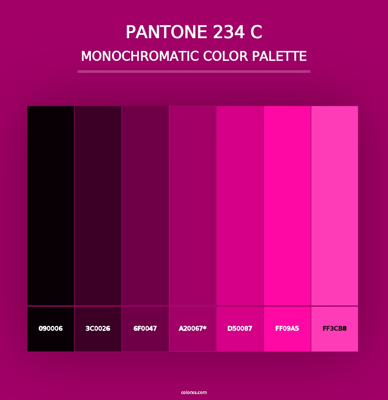 PANTONE 234 C - Monochromatic Color Palette