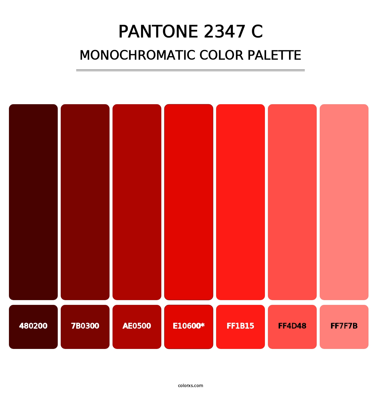 PANTONE 2347 C - Monochromatic Color Palette