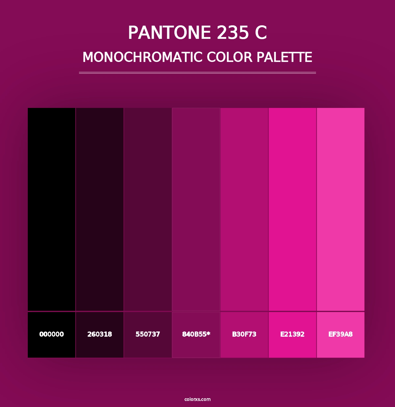 PANTONE 235 C - Monochromatic Color Palette