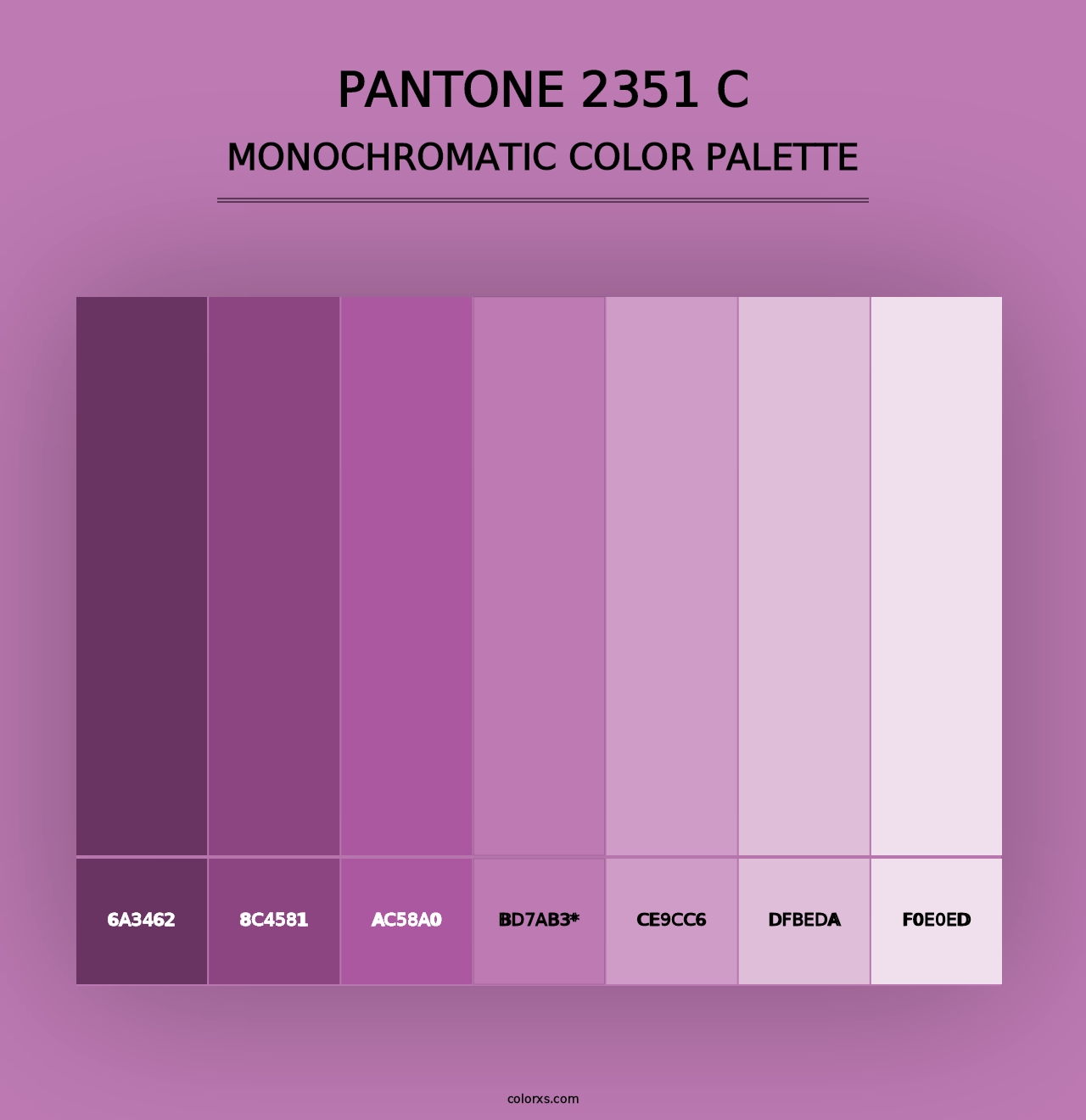 PANTONE 2351 C - Monochromatic Color Palette