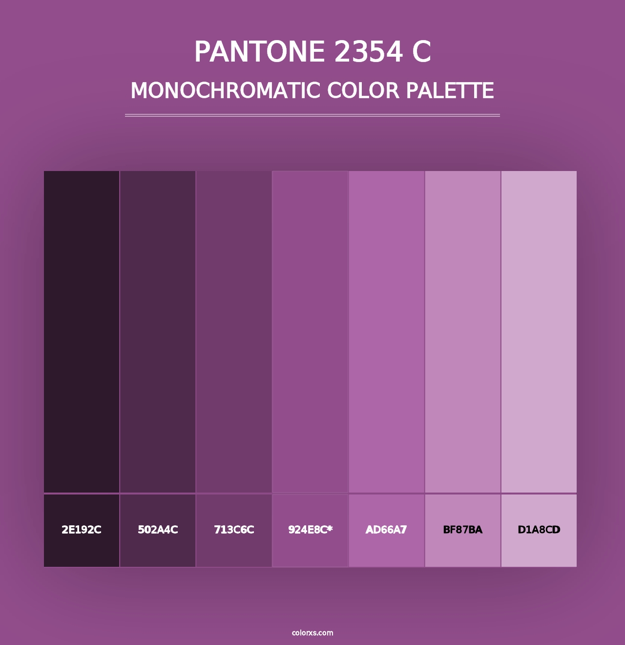 PANTONE 2354 C - Monochromatic Color Palette