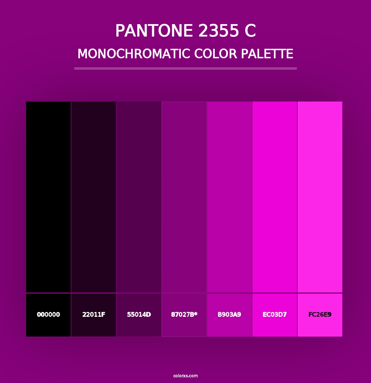 PANTONE 2355 C - Monochromatic Color Palette