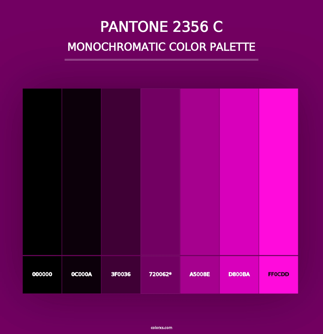 PANTONE 2356 C - Monochromatic Color Palette