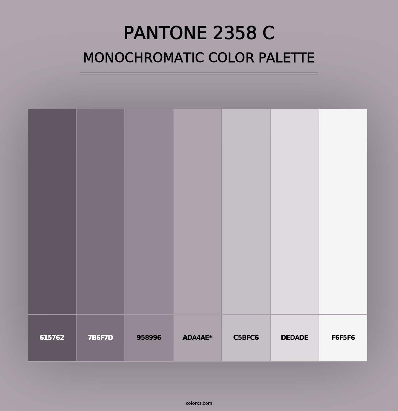 PANTONE 2358 C - Monochromatic Color Palette