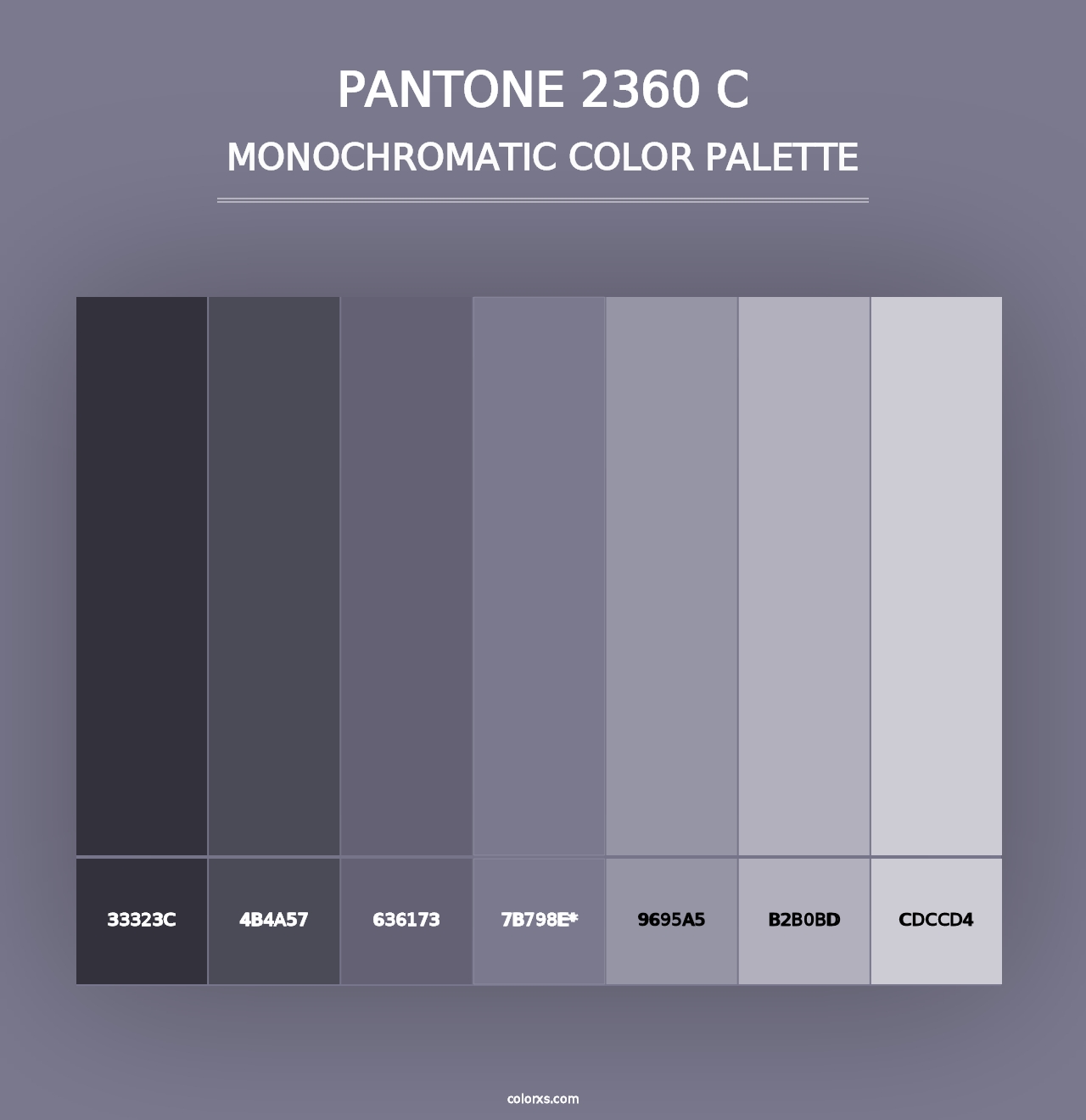 PANTONE 2360 C - Monochromatic Color Palette