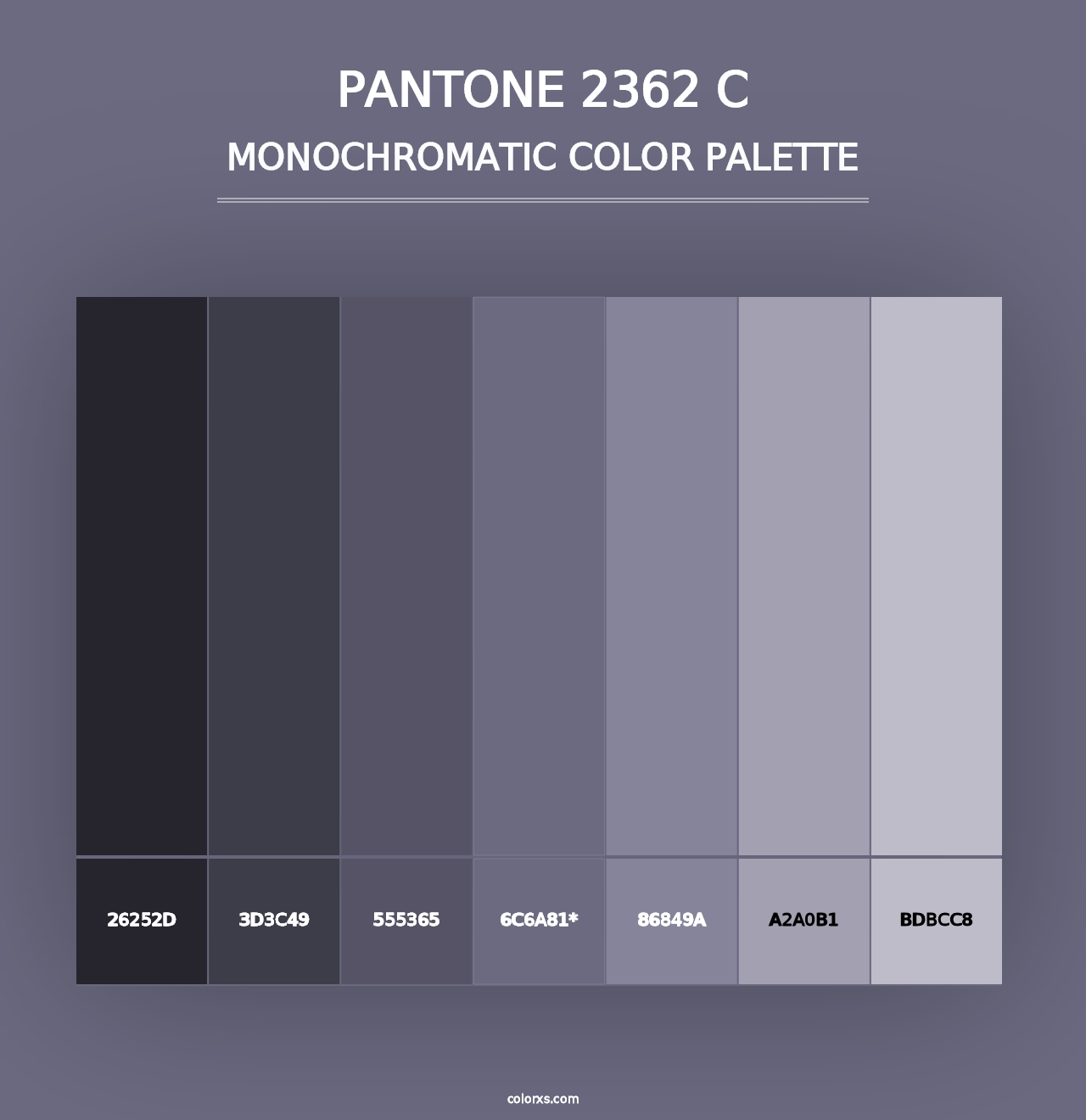 PANTONE 2362 C - Monochromatic Color Palette