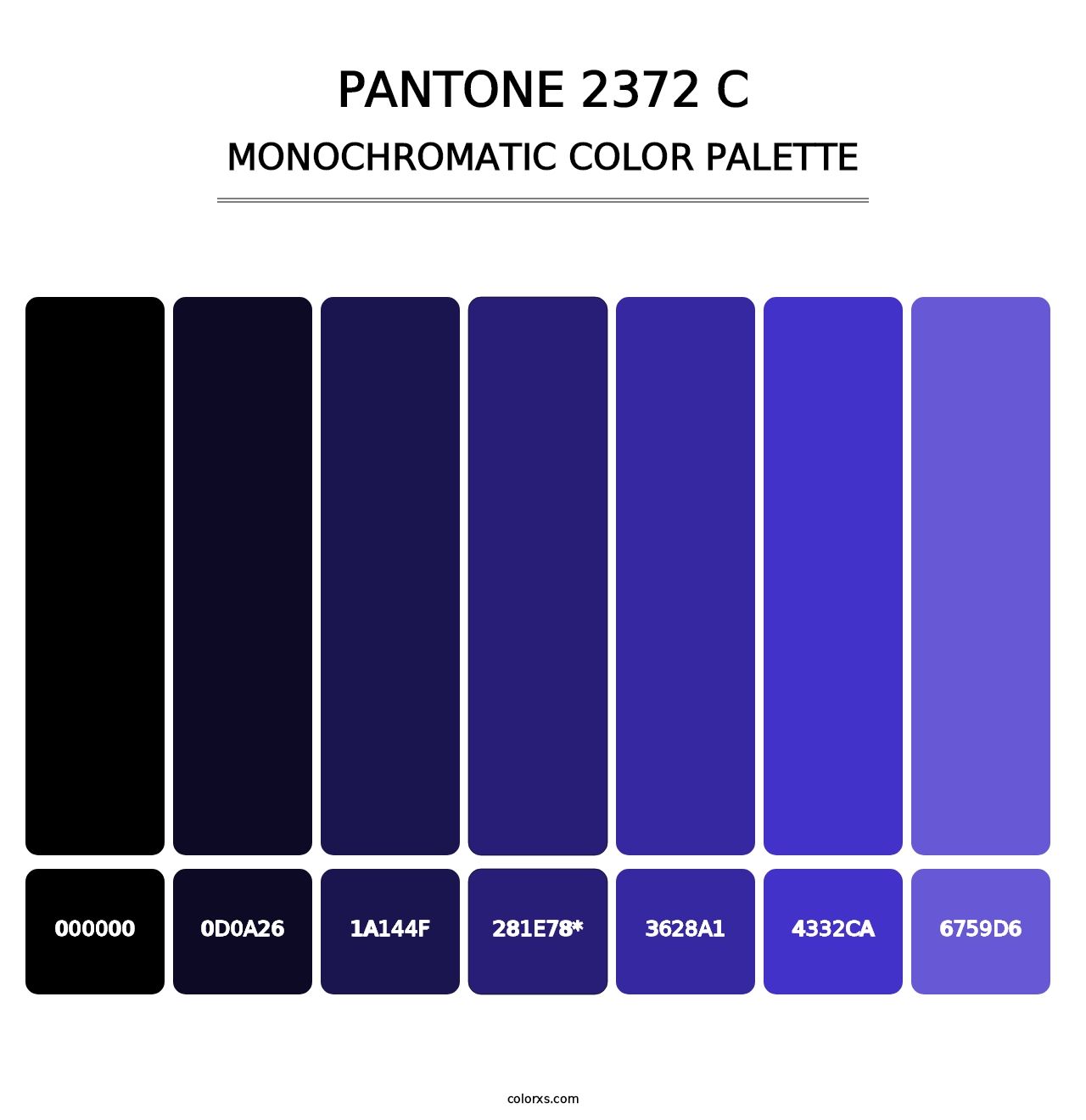 PANTONE 2372 C - Monochromatic Color Palette