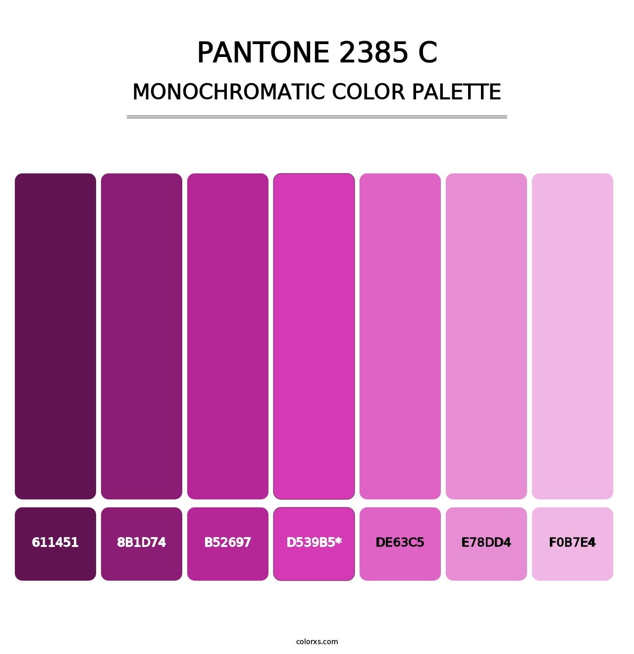 PANTONE 2385 C - Monochromatic Color Palette