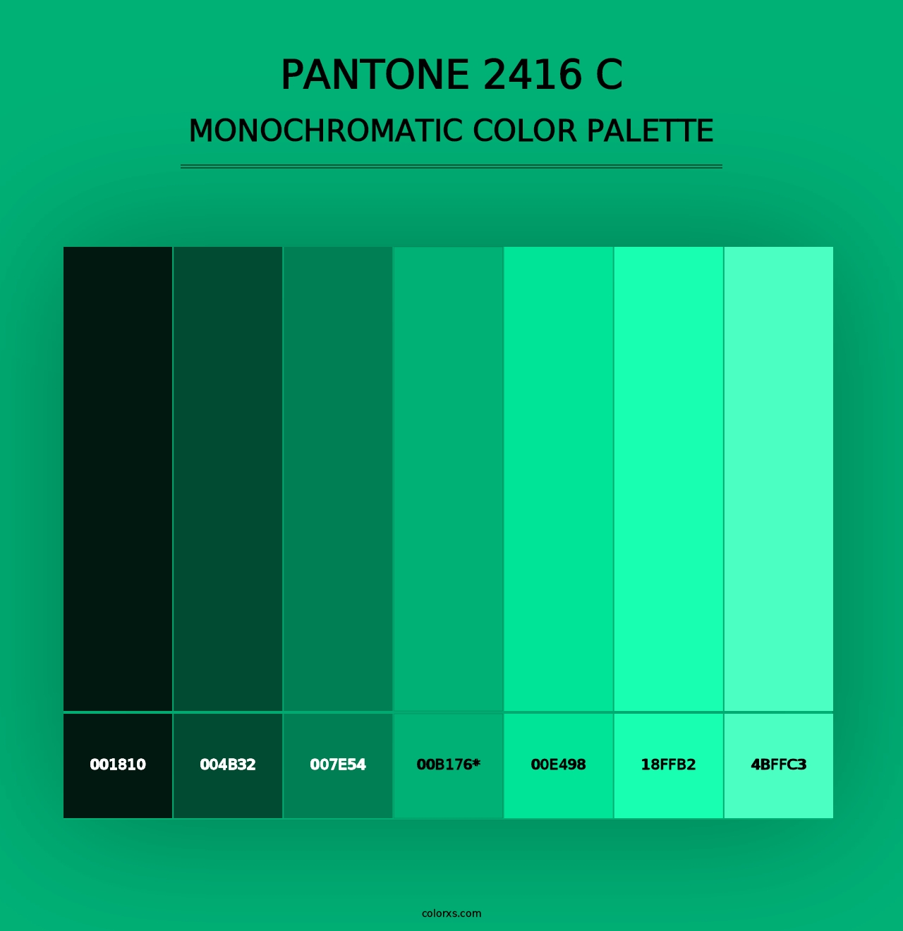 PANTONE 2416 C - Monochromatic Color Palette