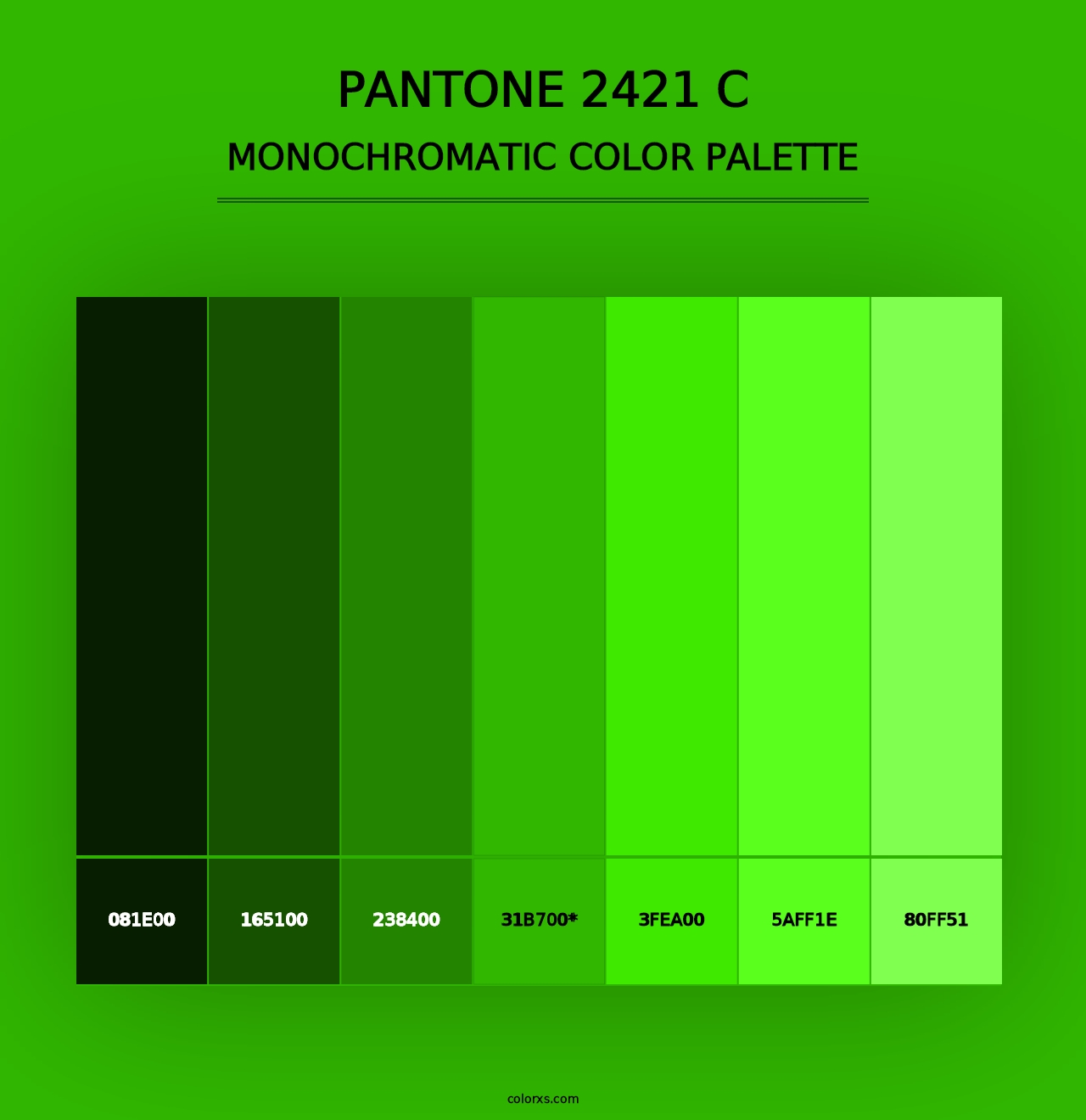 PANTONE 2421 C - Monochromatic Color Palette