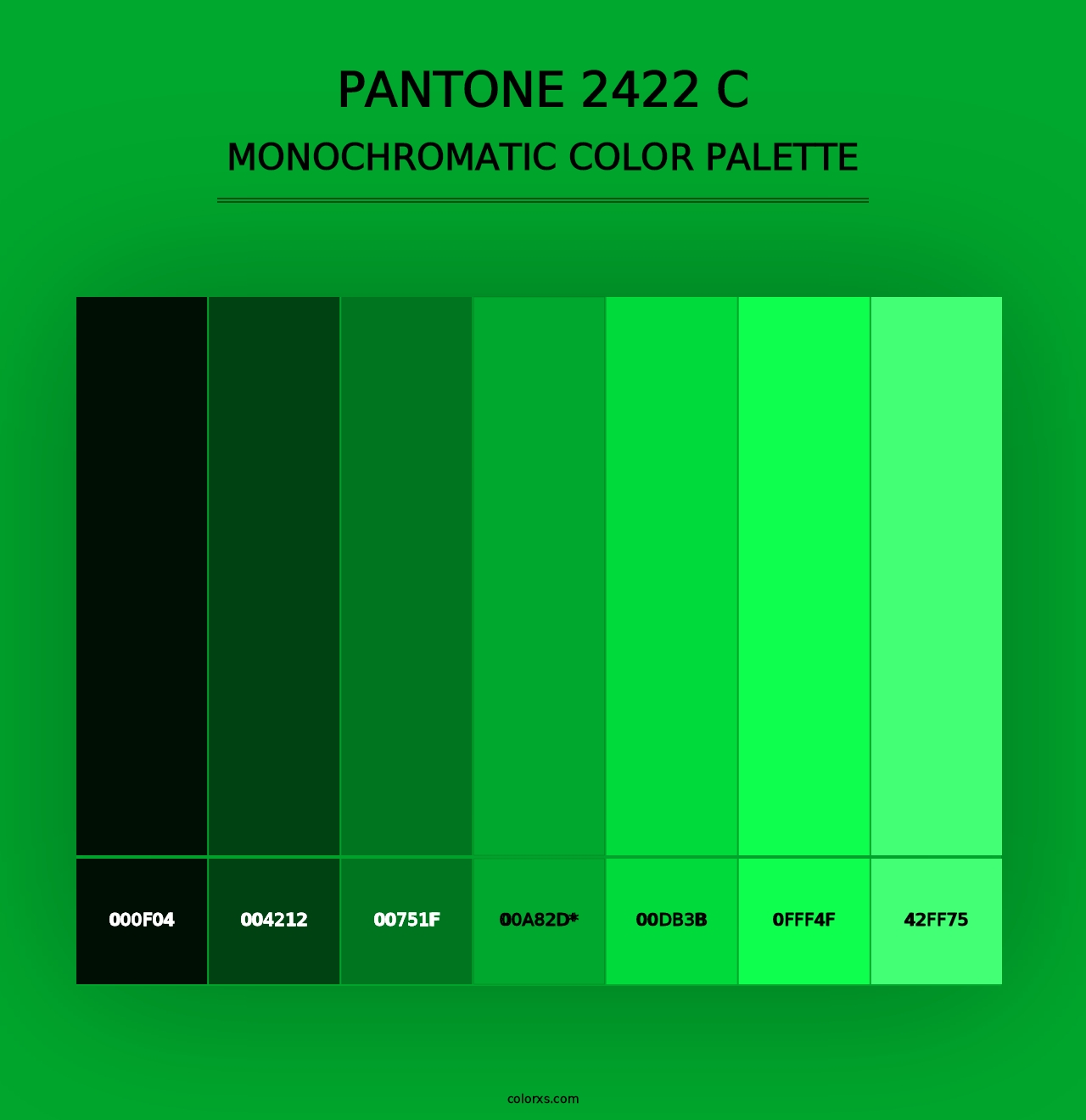 PANTONE 2422 C - Monochromatic Color Palette