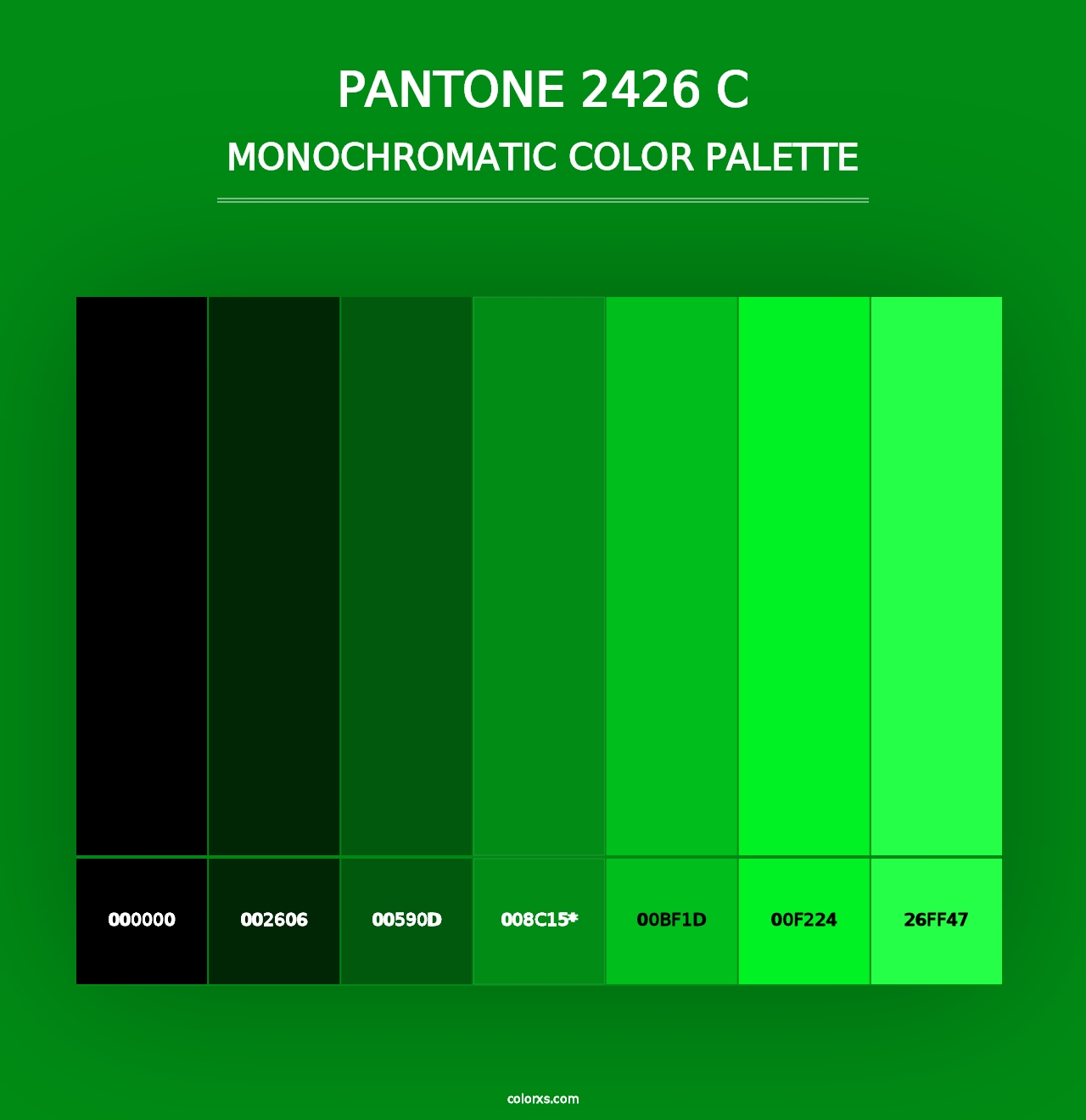 PANTONE 2426 C - Monochromatic Color Palette