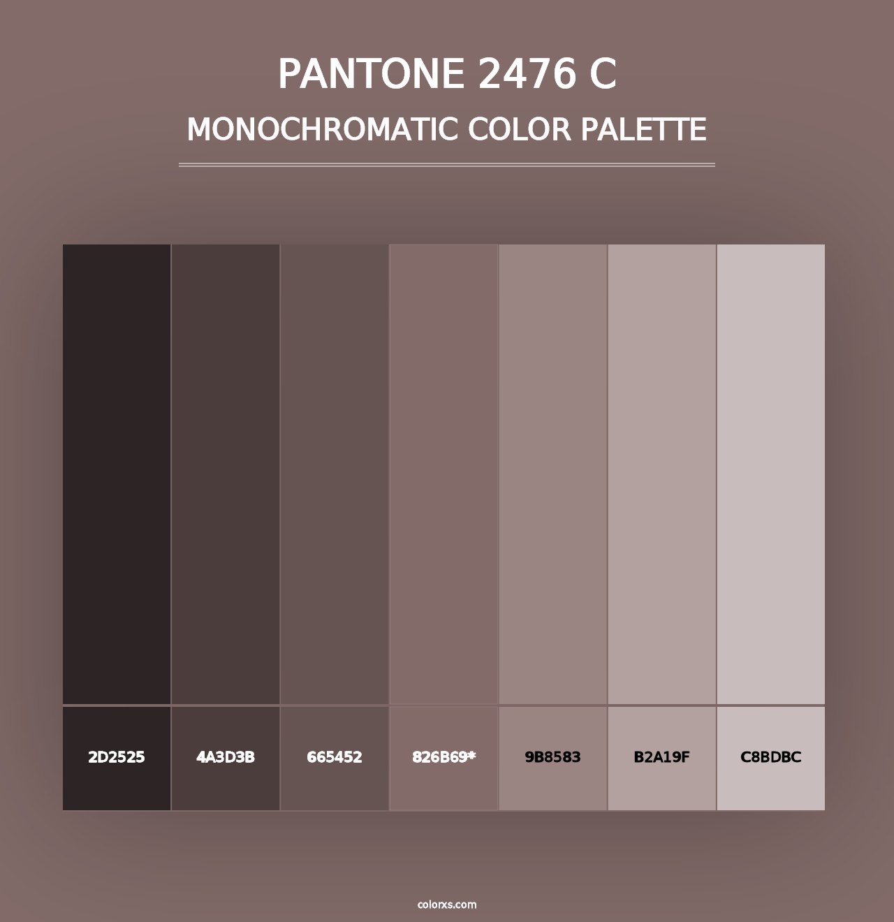 PANTONE 2476 C - Monochromatic Color Palette