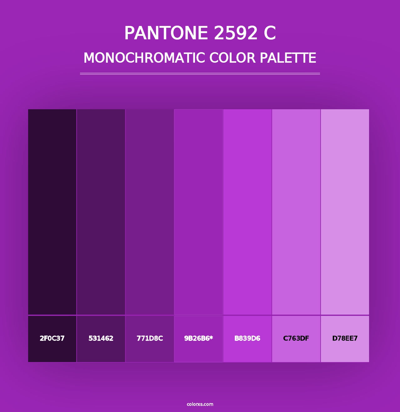 PANTONE 2592 C - Monochromatic Color Palette