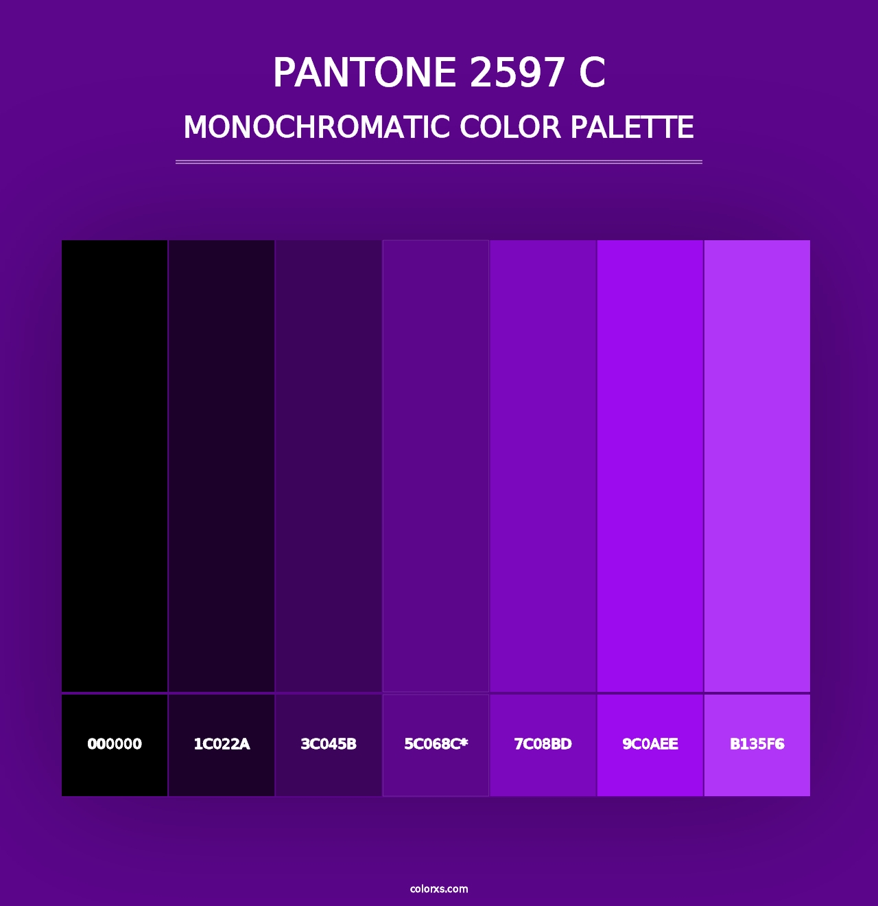 PANTONE 2597 C - Monochromatic Color Palette