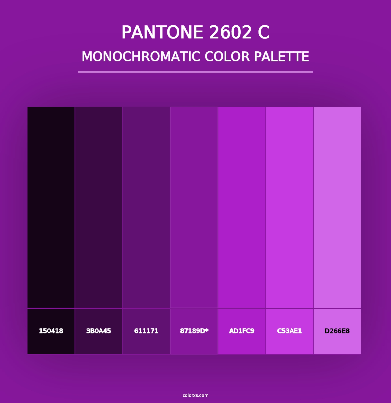 PANTONE 2602 C - Monochromatic Color Palette