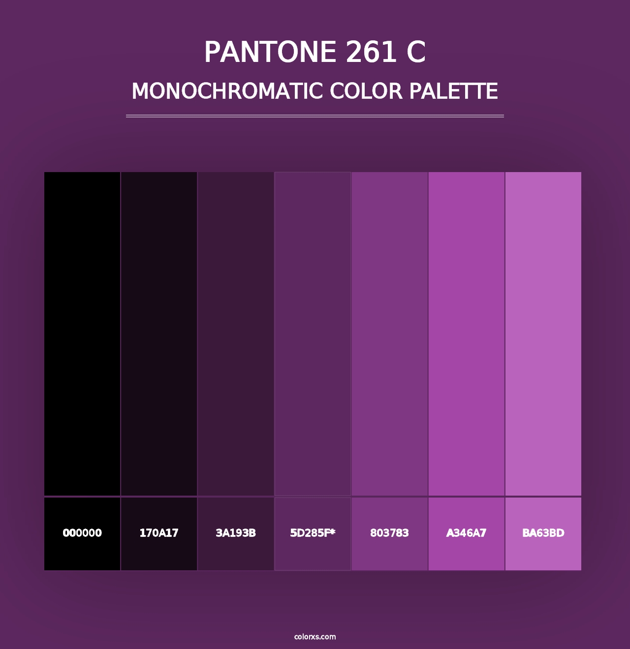 PANTONE 261 C - Monochromatic Color Palette