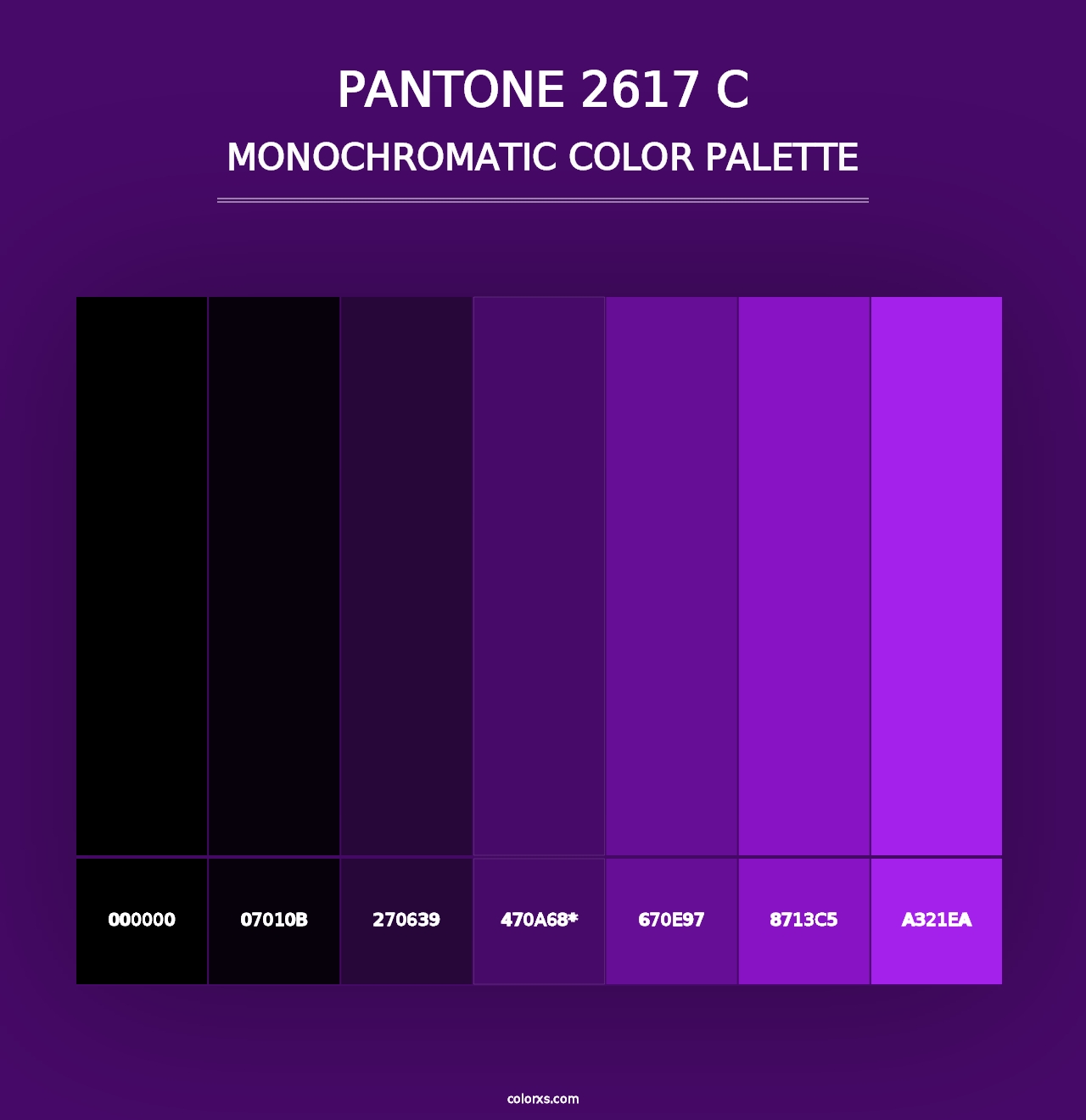 PANTONE 2617 C - Monochromatic Color Palette