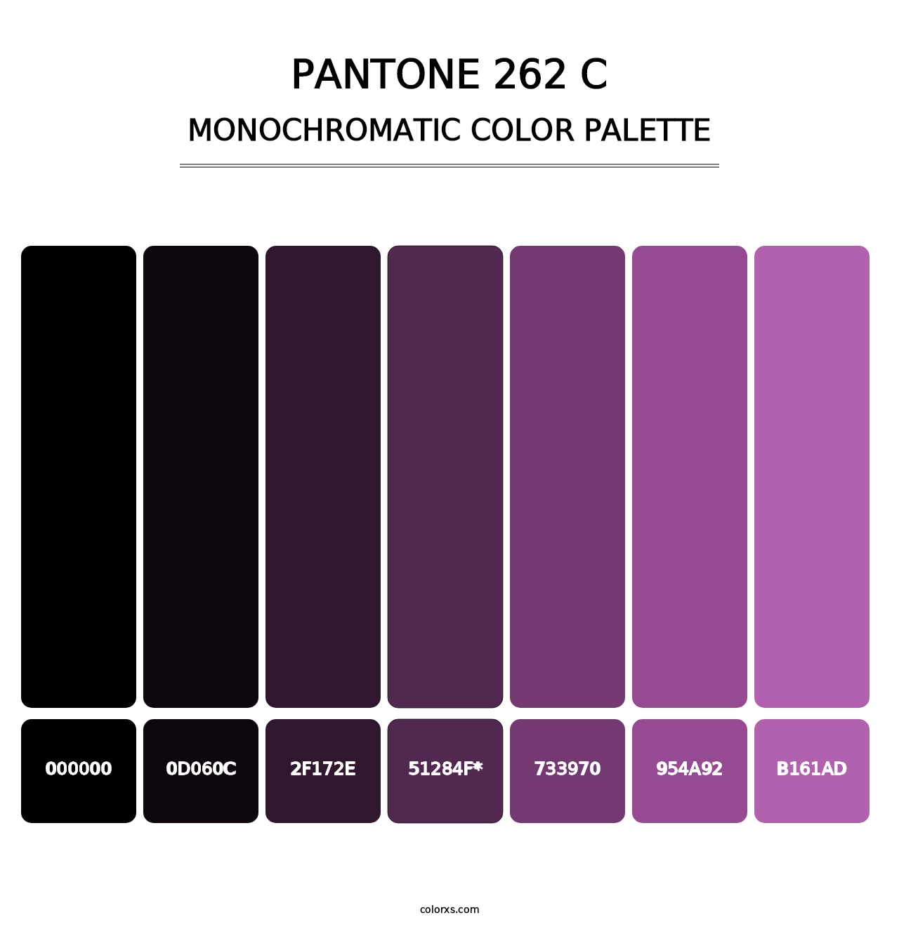 PANTONE 262 C - Monochromatic Color Palette