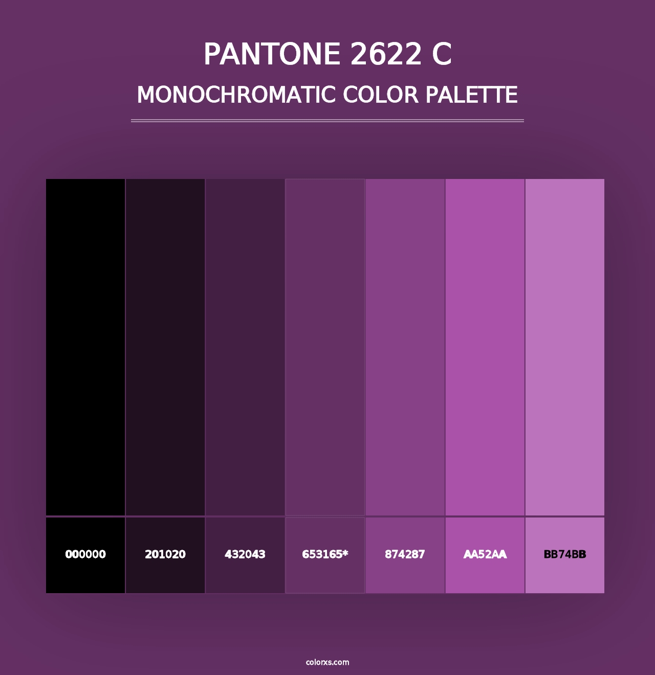 PANTONE 2622 C - Monochromatic Color Palette