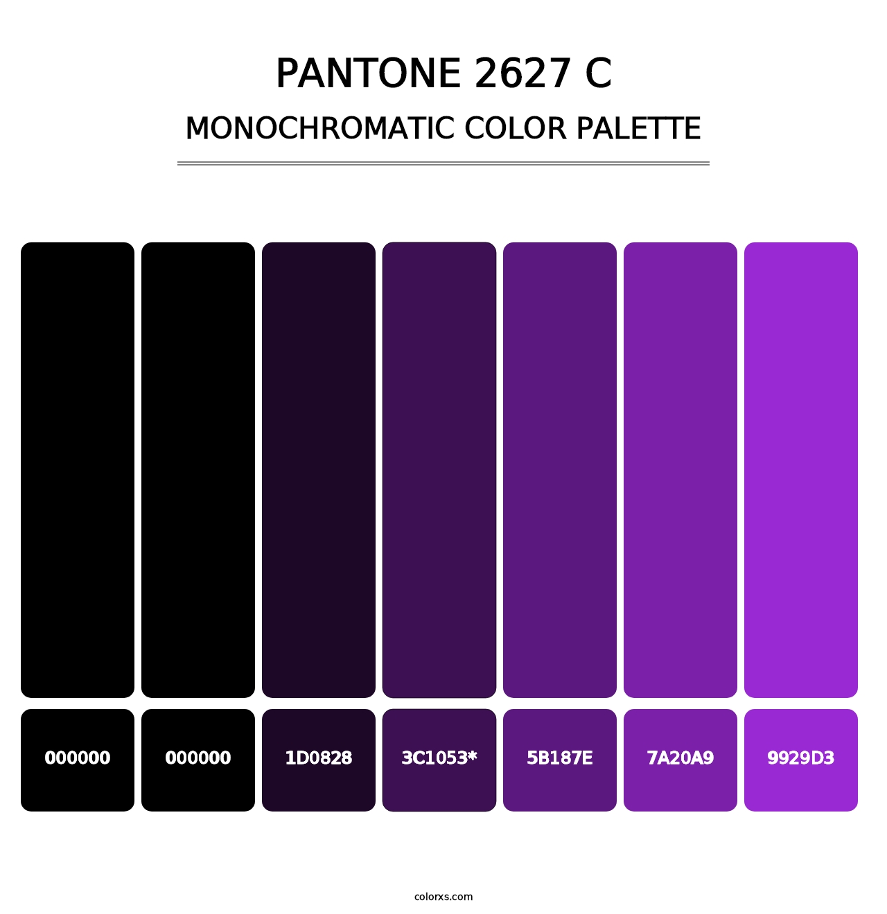 PANTONE 2627 C - Monochromatic Color Palette