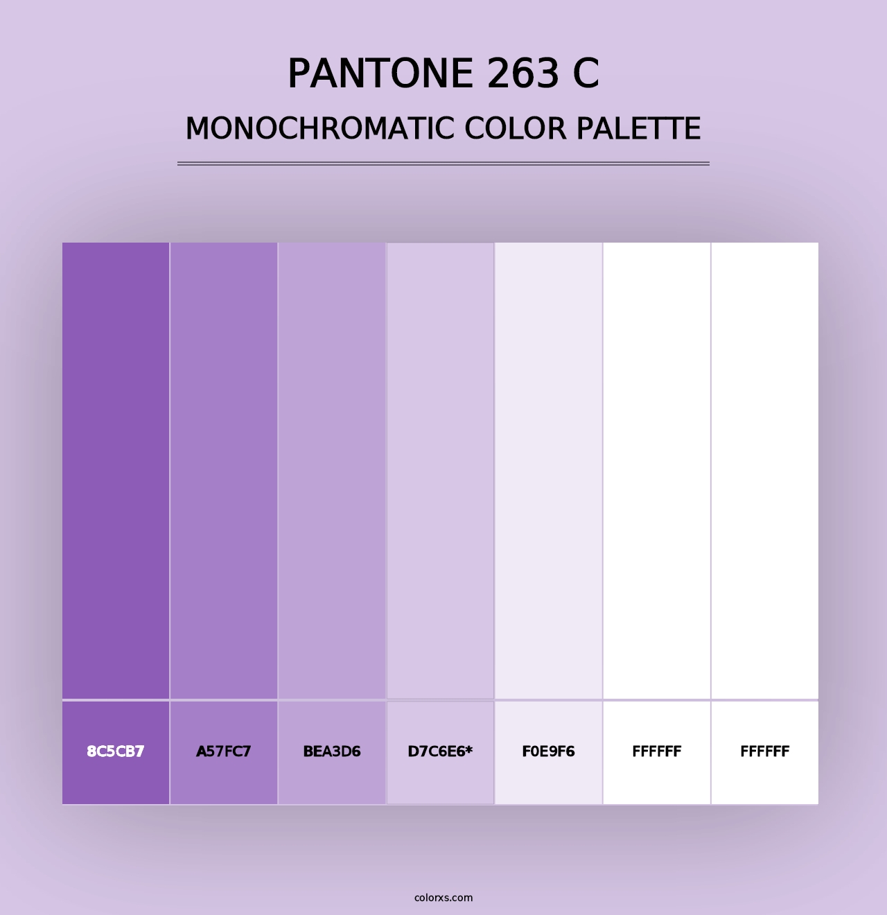 PANTONE 263 C - Monochromatic Color Palette