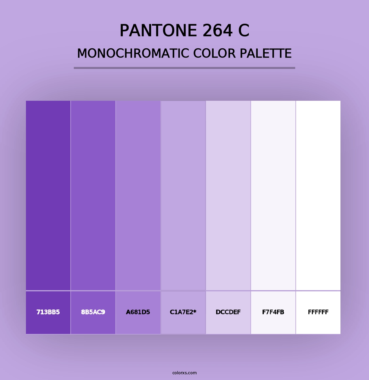 PANTONE 264 C - Monochromatic Color Palette