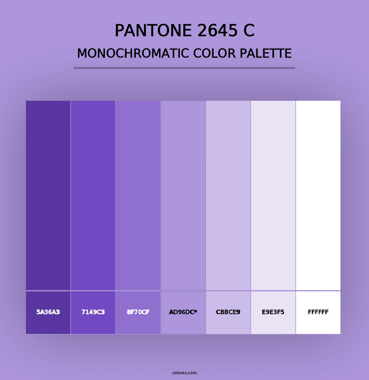 PANTONE 2645 C - Monochromatic Color Palette