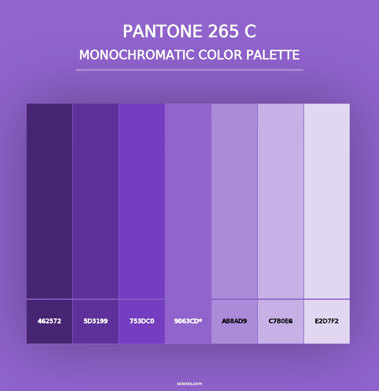 PANTONE 265 C - Monochromatic Color Palette