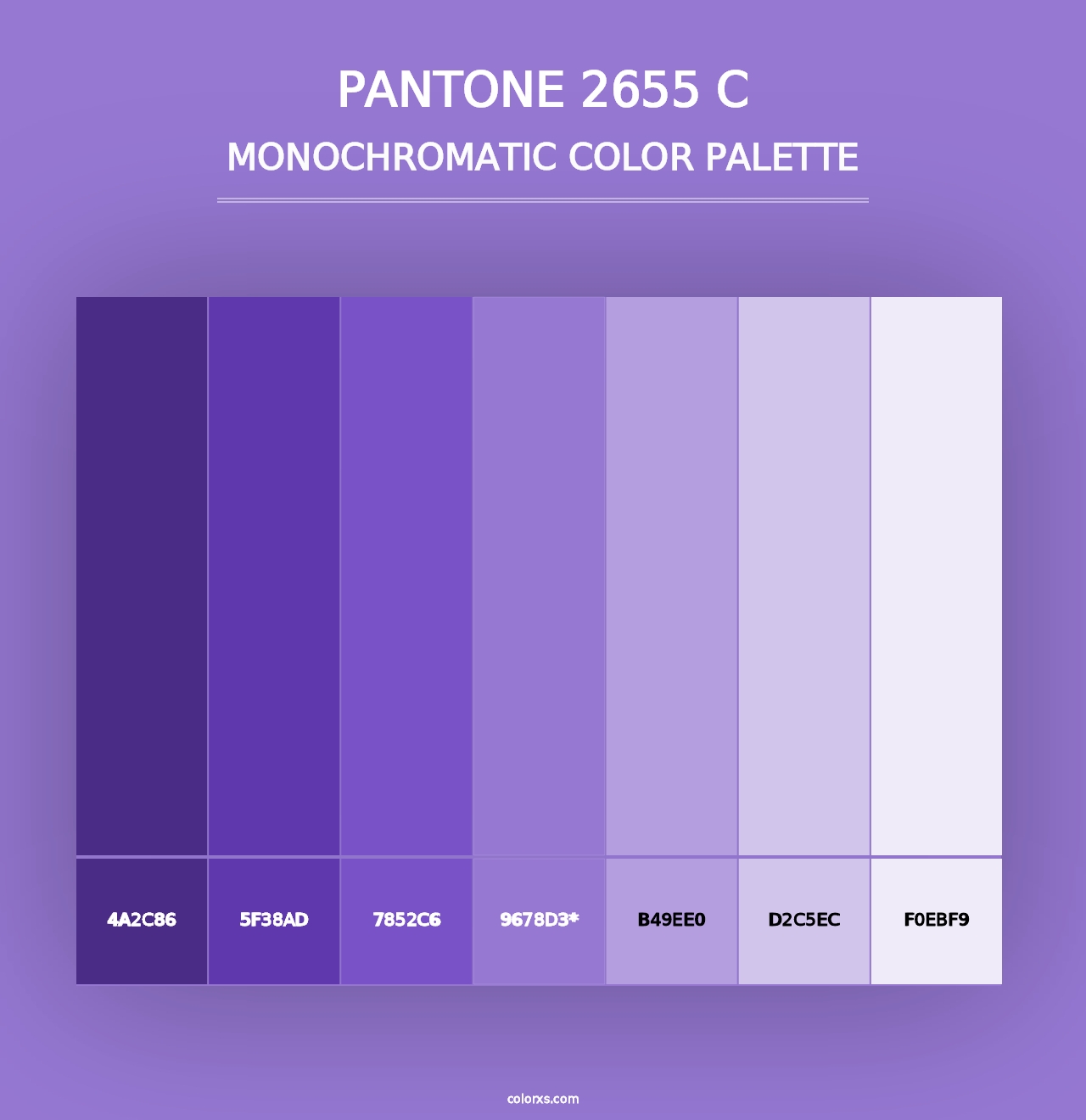 PANTONE 2655 C - Monochromatic Color Palette