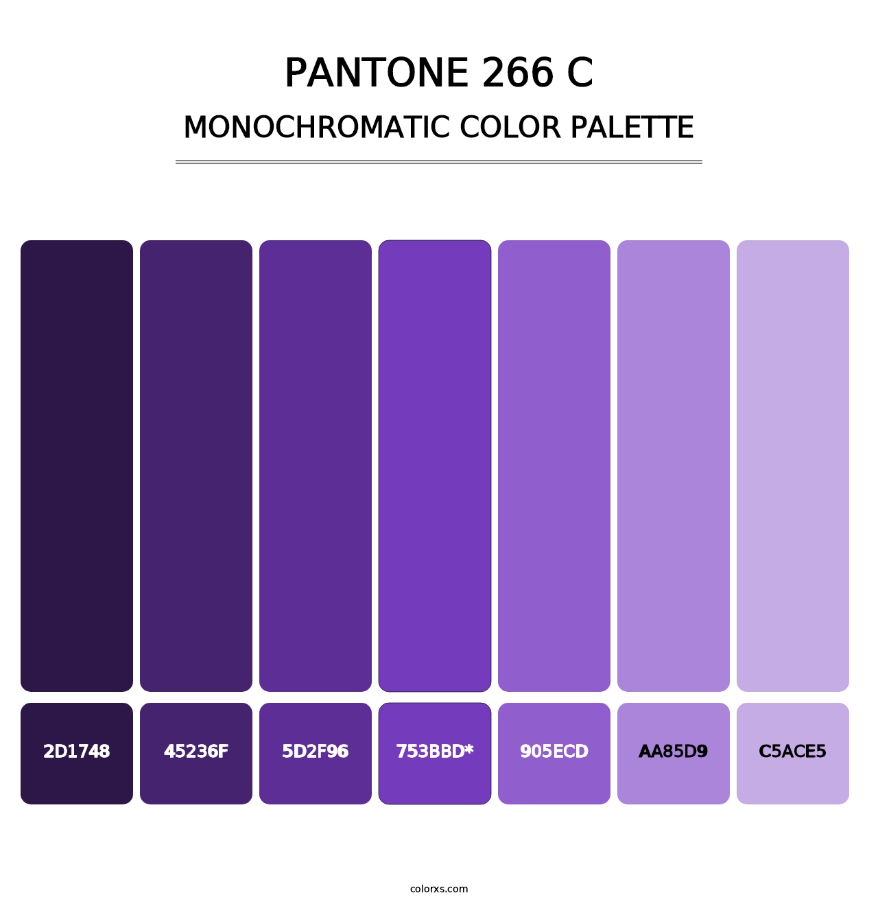 PANTONE 266 C - Monochromatic Color Palette