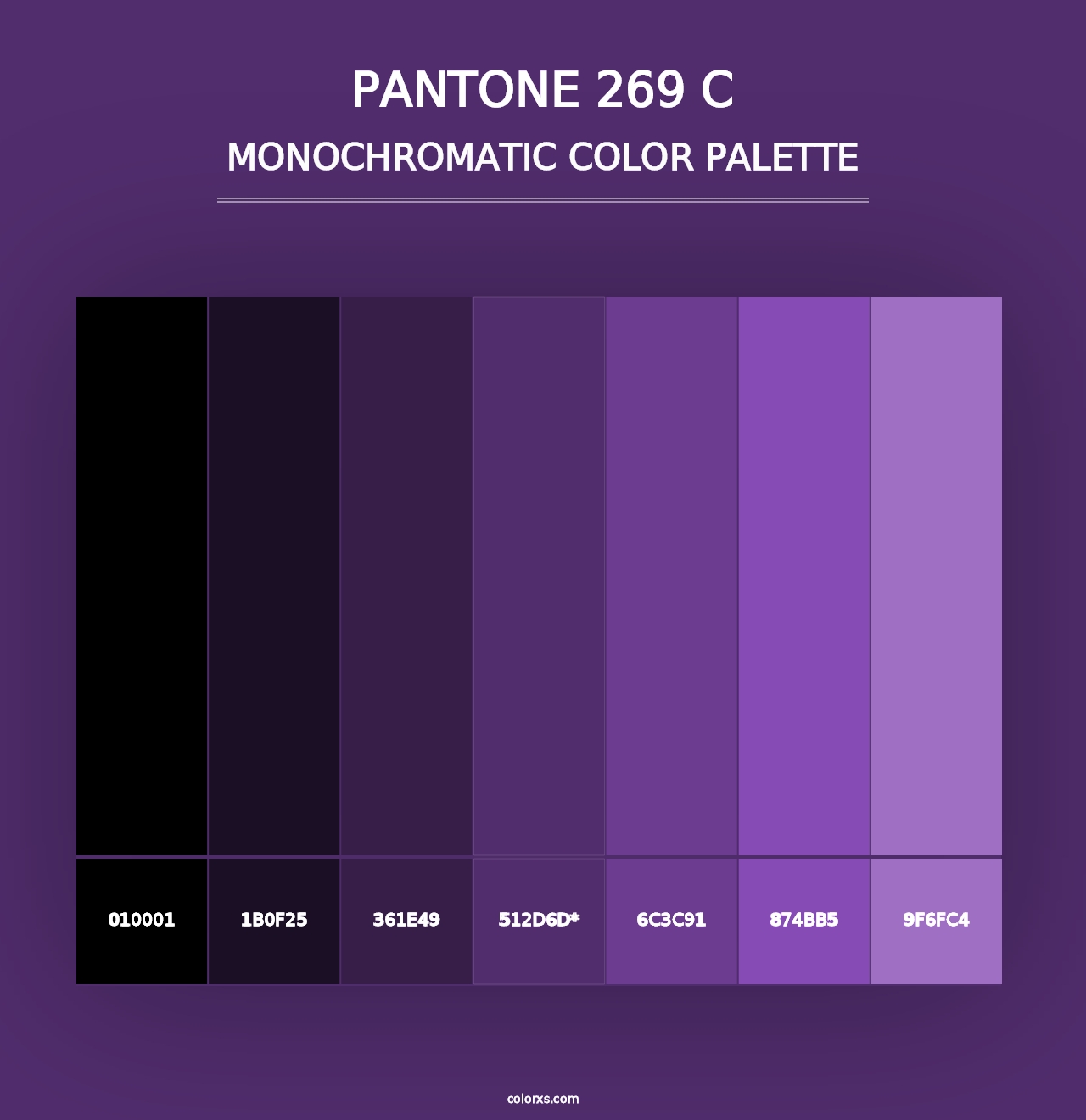 PANTONE 269 C - Monochromatic Color Palette