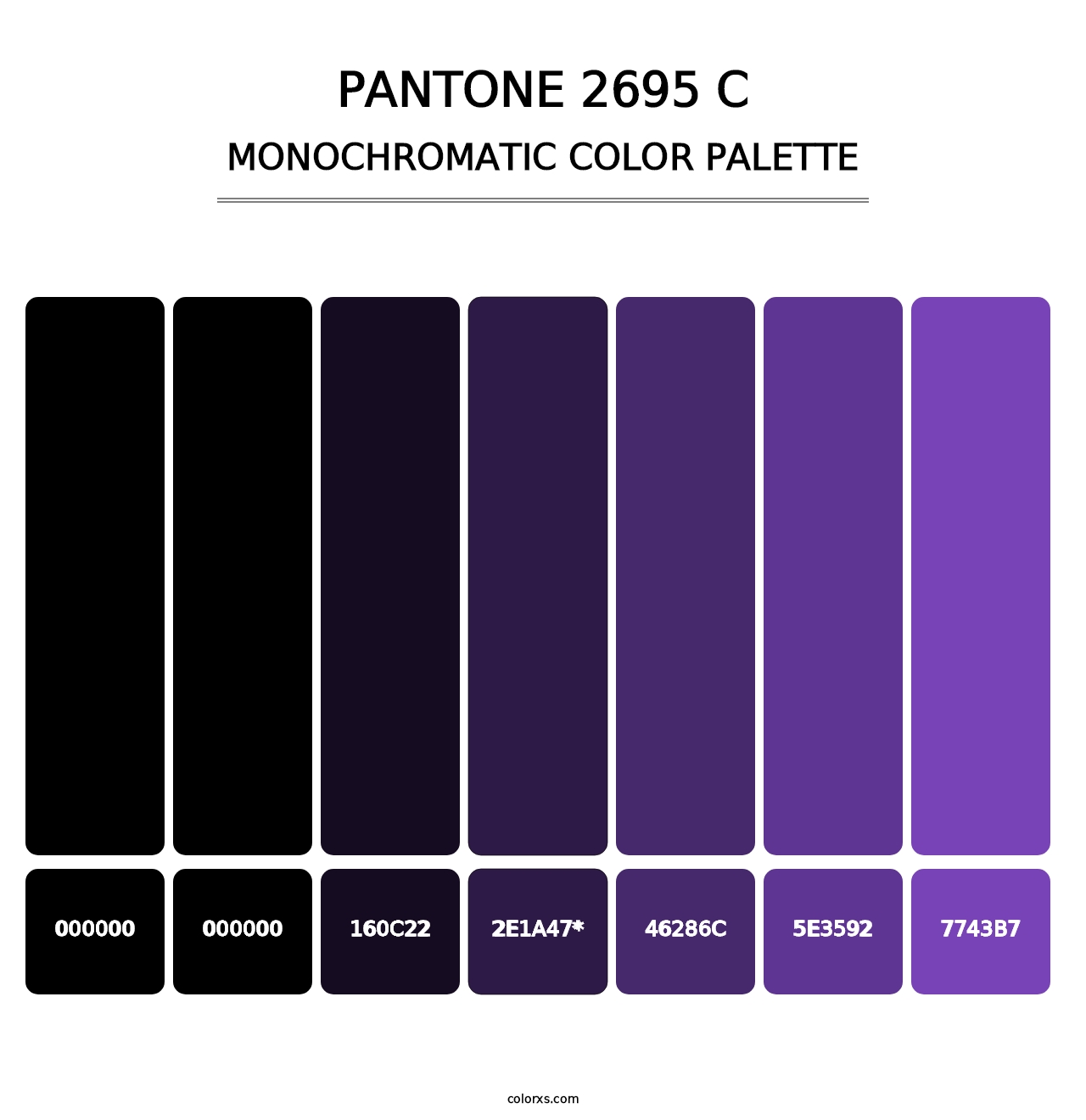 PANTONE 2695 C - Monochromatic Color Palette